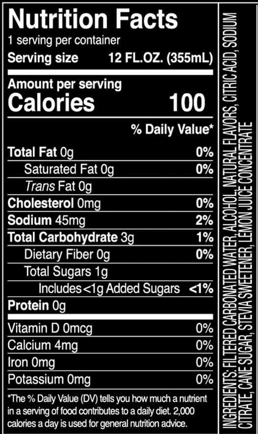 Truly Lemonade Nutrition Facts