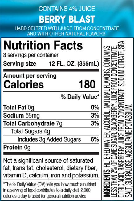 Nutrition Truly Hard Seltzer Truly Hard Seltzer