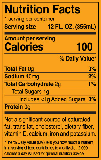 Truly Pina Colada Nutritional Label